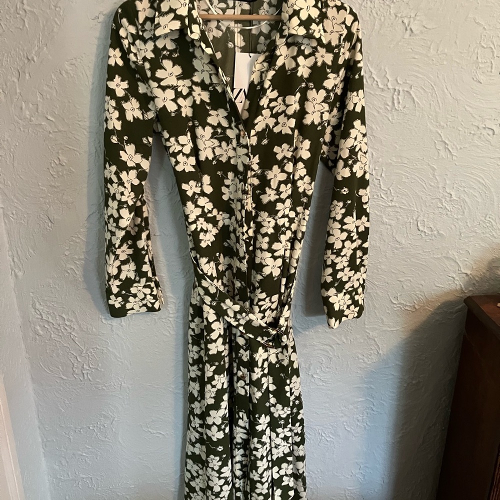 Zara Long Sleeve Dress in Elegant Green